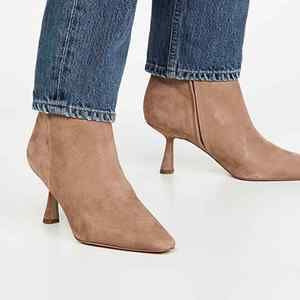 Sam Edelman Taupe Suede Kitten Heel Ankle Boots